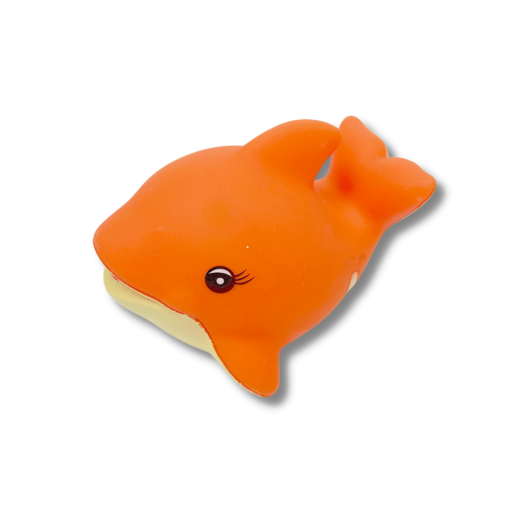 Bichinho em PVC com imã: Baleia laranja